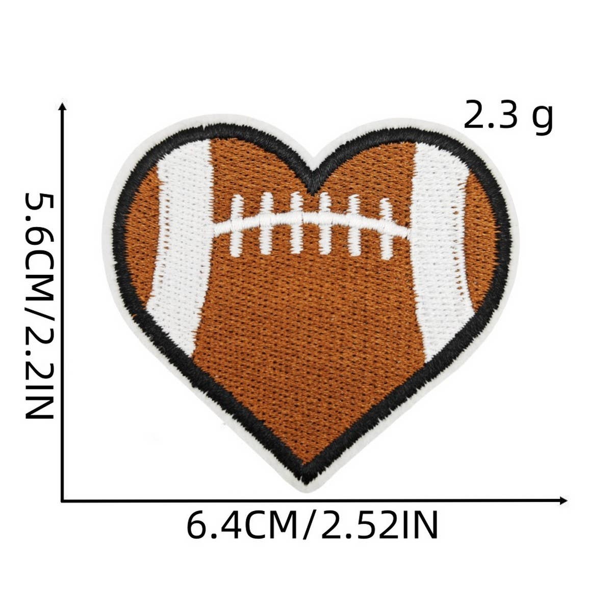 FOOTBALL BADGE HEART ACCESSORY PATCH_CWMM4055