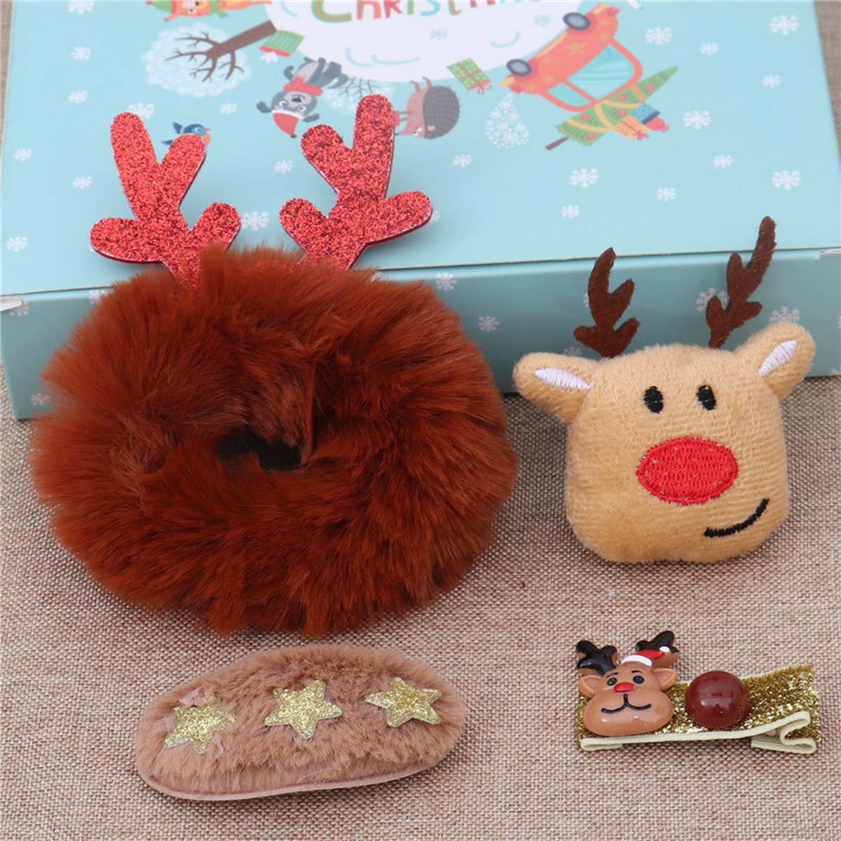 CREATIVE OLD MAN ELK CHRISTMAS TREE HAIR CLIP SET_CWAHA2744