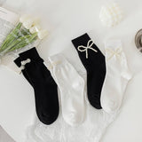 Women New Pearl Solid Color Socks_Cwms0468