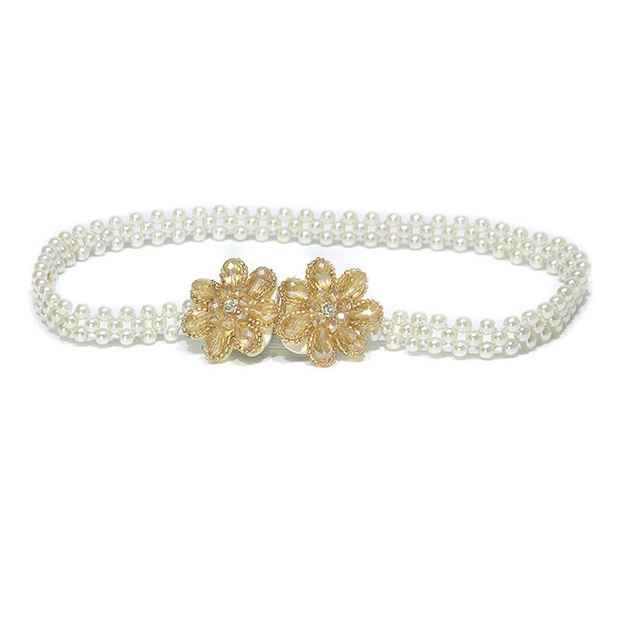 Women'S Wide Chain With Pearl Elastic Buckle_Cwabe0519