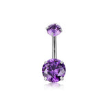 DOUBLE CZ BALL BELLY RING PRONG SET DESIGN_CWMM9189