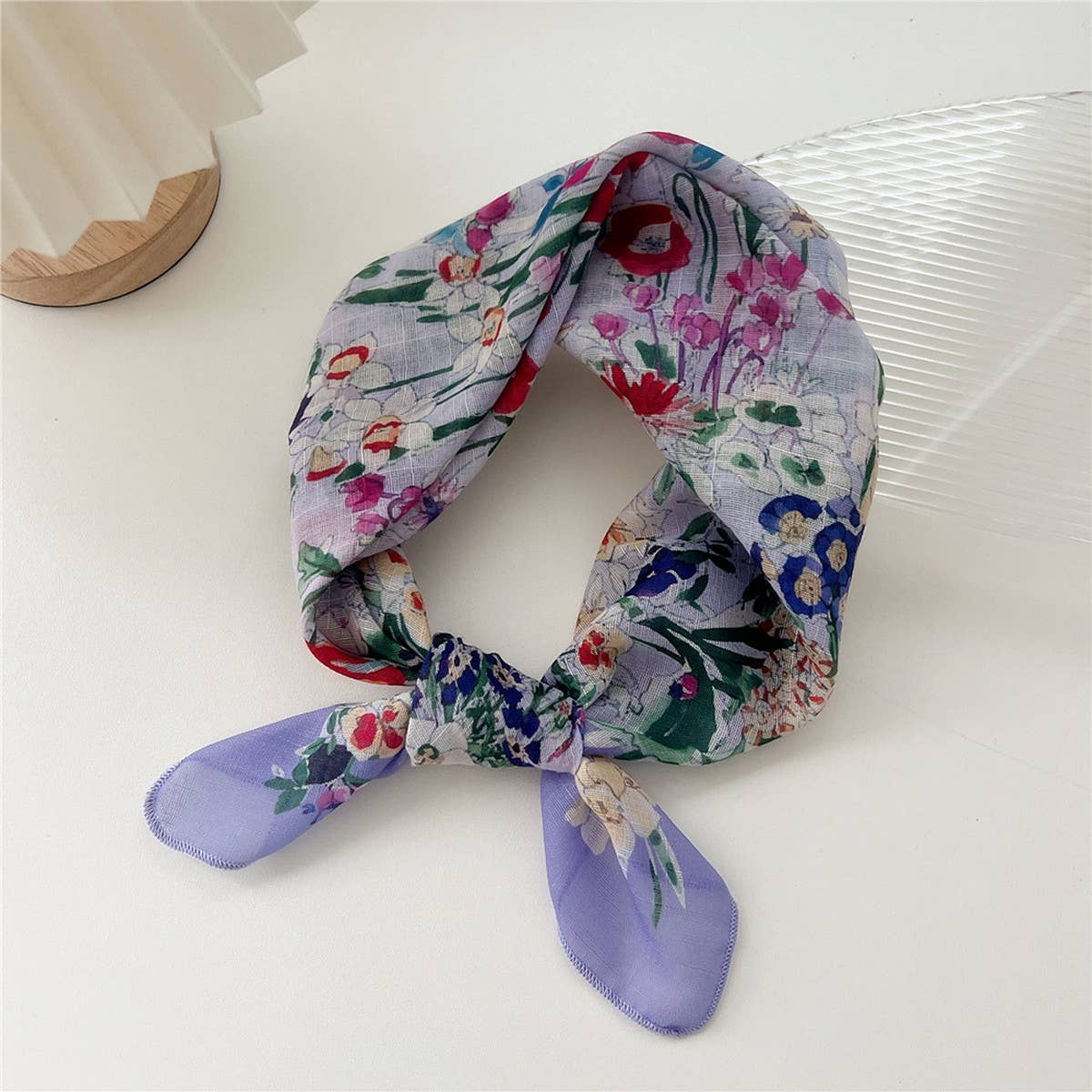 COTTON LINEN SQUARE SCARF BREATHABLE NECK WRAP_CWMS0673