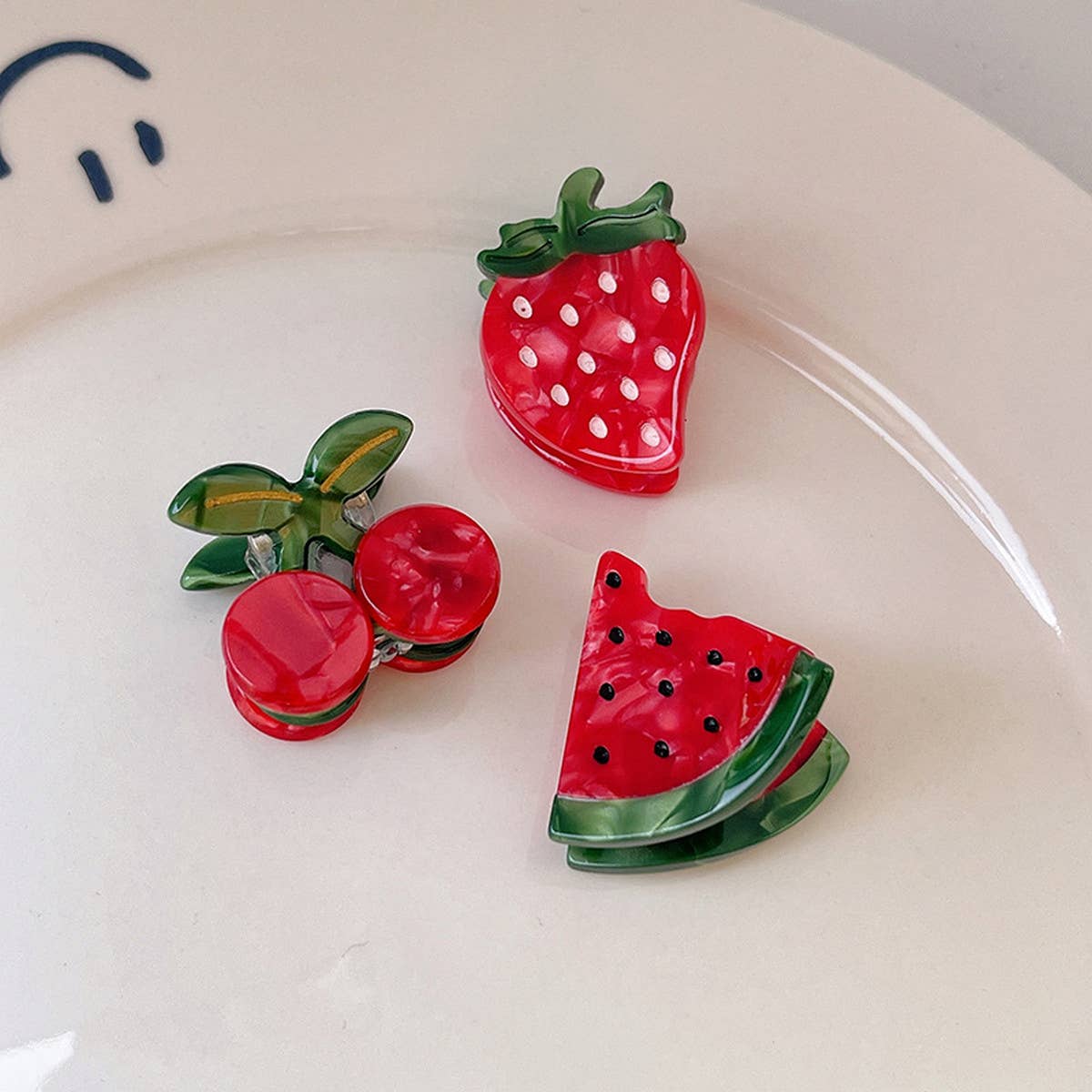 MINI FRUIT HAIR CLAWS STRAWBERRY LEMON CLIPS_CWAHA1331