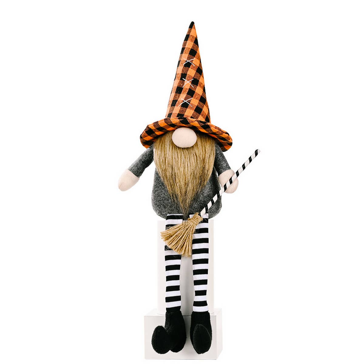 HALLOWEEN HANGING LEG DOLL ORANGE HAT ORNAMENTS_CWMM1771