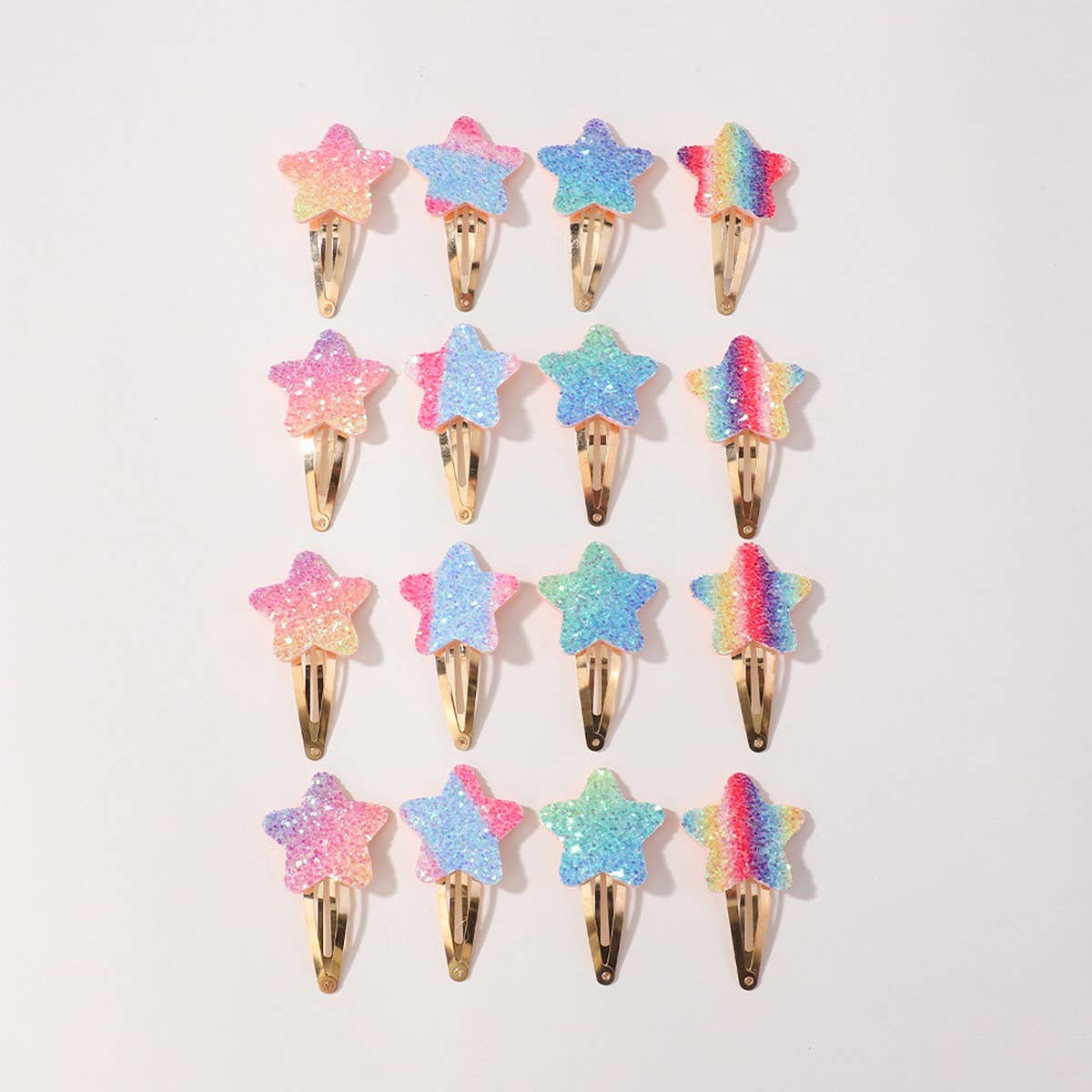 GLITTER BB CLIP SET WITH STARS HEARTS FOR GIRLS_CWAHA6714