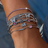 18K GOLD PINK ZIRCON ROUND CHAIN BRACELET STEEL_CWAJE4678