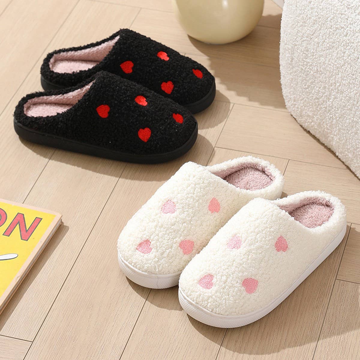 CUTE CARTOON LITTLE HEART WINTER COTTON SLIPPERS_CWMM3071