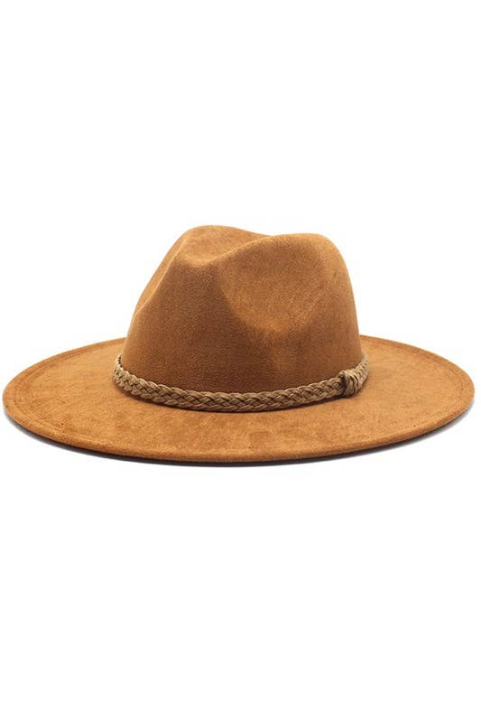 DANDY BELT WIDE BRIM SUEDE PANAMA HAT_CWAH0361