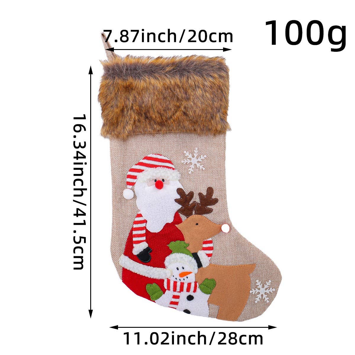PLUSH EMBROIDERED CHRISTMAS STOCKING CANDY BAG_CWMS1449