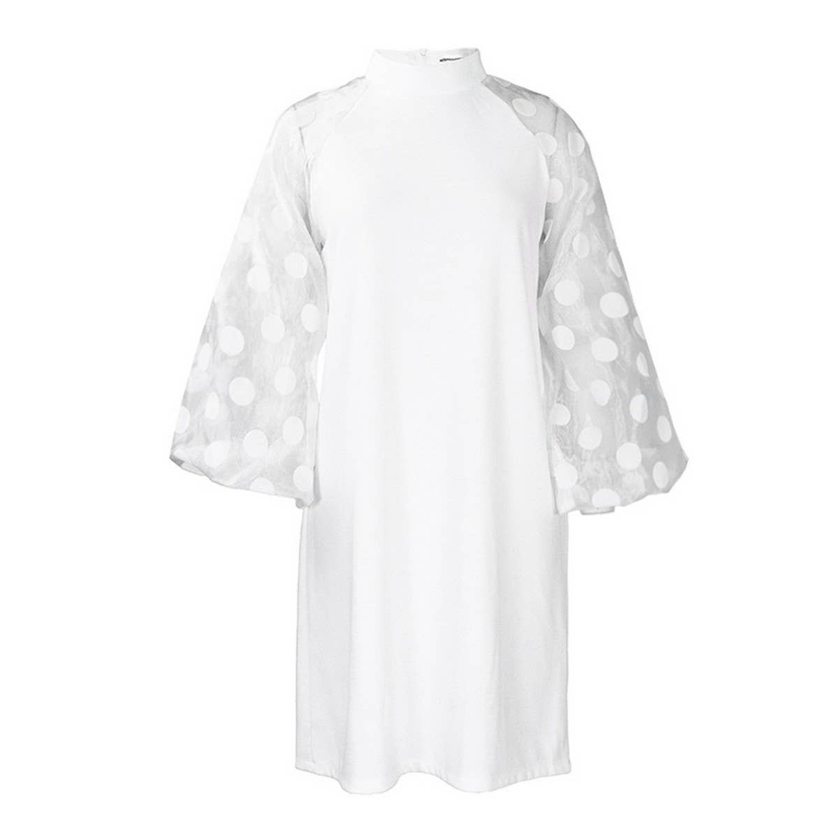 FASHION LOOSE MESH STITCHING LARGE SIZE DRESS_CWDSD6142