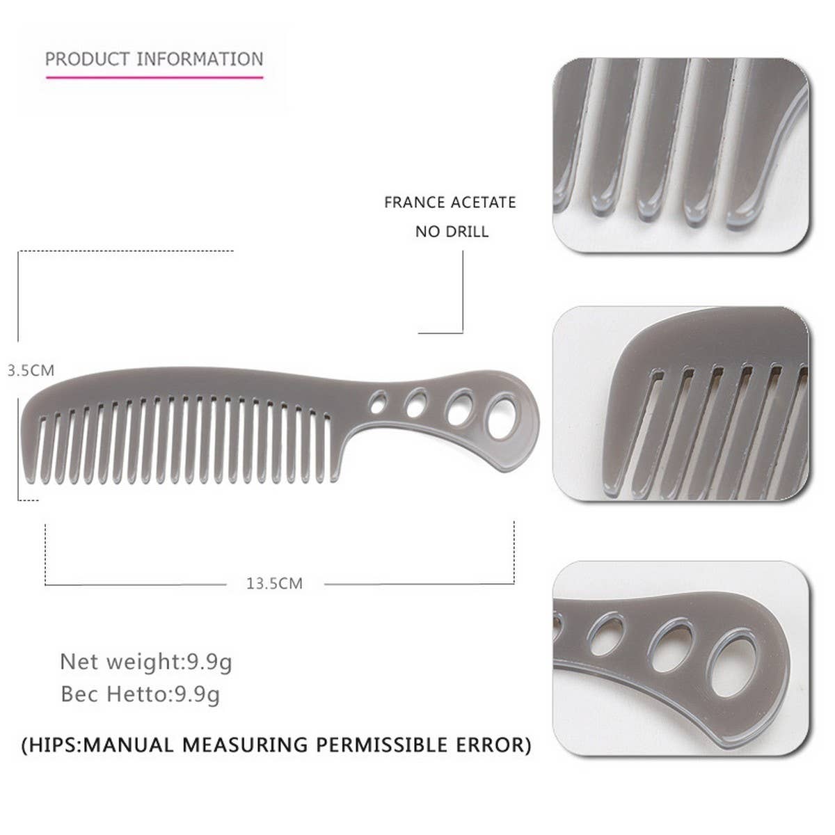 ACETATE SHEET HOUSEHOLD HAIR COMB ANTI STATIC COMB_CWAHA4197