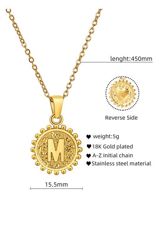 ROUND ALPHABET INITIAL PENDANT NECKLACE_CWAJE107