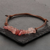 Cwaje3873_Bohemian Gravel Leather Cord Braided Bracelet