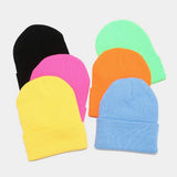 SOLID COLOR KNITTED HAT WITH CUFFS_CWAH1578