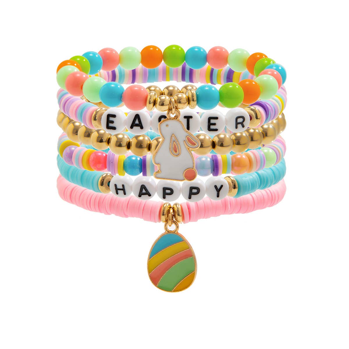 ALPHABET COLORFUL LOVE RABBIT BEADED BRACELET_CWAJE1482