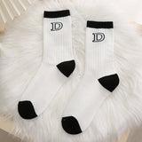 AUTUMN BLACK AND WHITE STRIPED SOCKS FOR WOMEN_CWMS1001