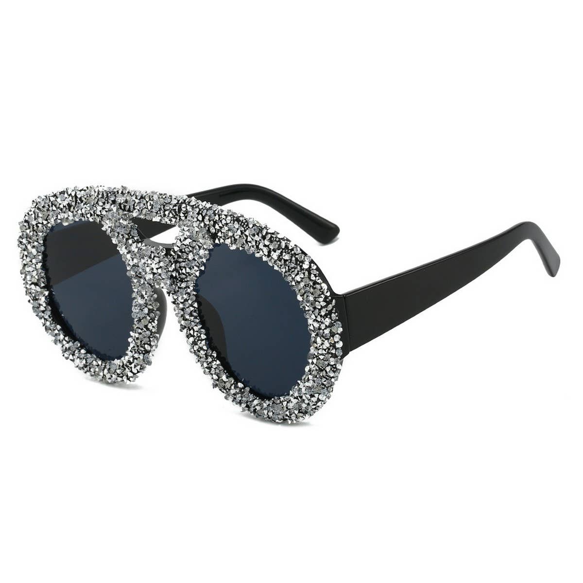 DOUBLE BEAM LARGE FRAME ROUND SUNGLASSES_CWASG0853