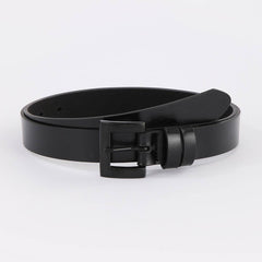 MINIMALIST UNISEX BLACK SOLID ZINC ALLOY BELT_CWABE1238