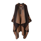 CAPE FASHIONABLE WARM CLOAK KNITTED SLIT SHAWL_CWASC2273