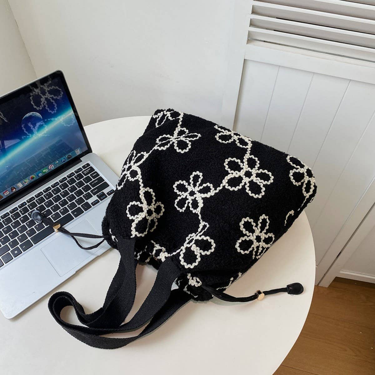 PLUSH FUR BUCKET BAG WOMEN FASHION TOTE BAG_CUAB00577