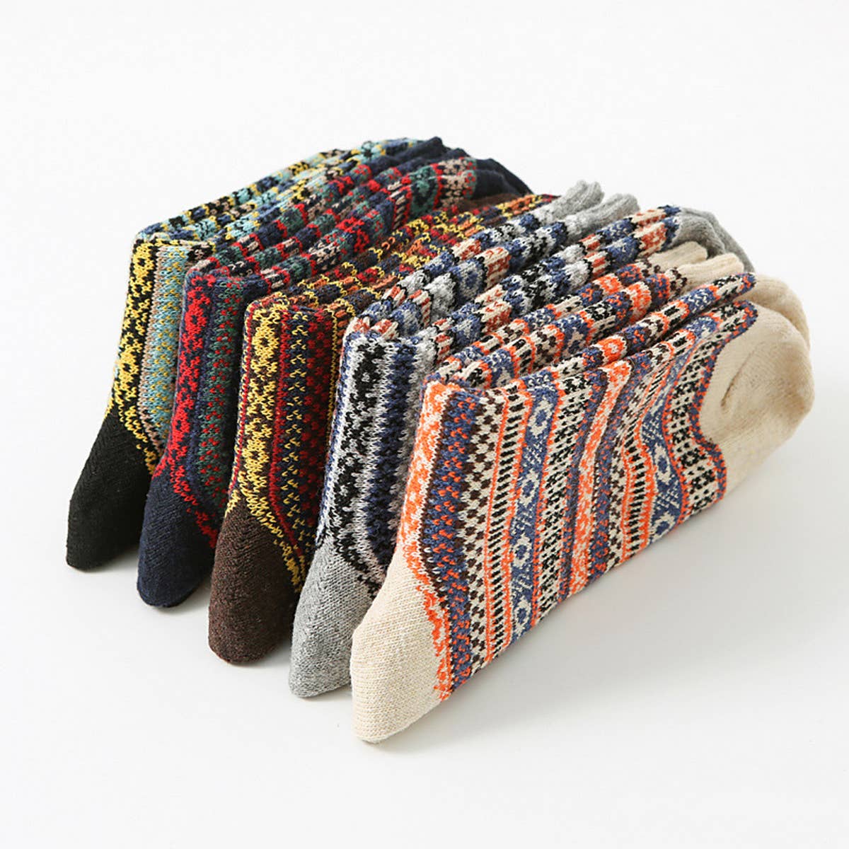 5 PAIRS OF MEN WINTER THICK WARM MID TUBE SOCKS_CWMS0685