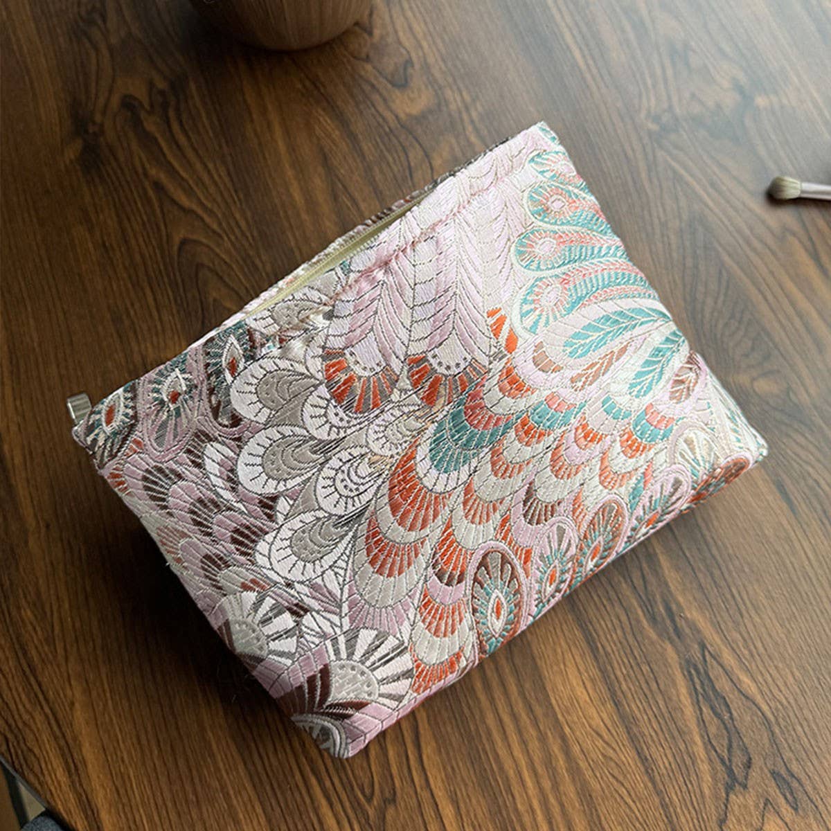 Vintage Makeup Bag Phoenix Tail Travel Wash Pouch_Cuab00739