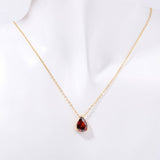TEARDROP ZIRCON DECEMBER BIRTHSTONE NECKLACE_CWMM5534