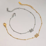 18K GOLD STEEL BRACELET WITH ZIRCON LETTER M_CWAJE4783