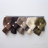 CUTE BUTTON KNIT SCARF COZY NECK WARMER FOR KIDS_CWASC2090