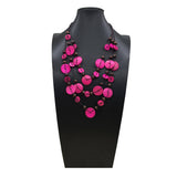 HANDMADE COCONUT WOOD BEADED MULTI LAYER NECKLACE_CWMM4569