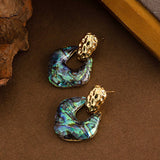 PERSONALIZED SNAKE PATTERN ABALONE EARRINGS_CWMM4285