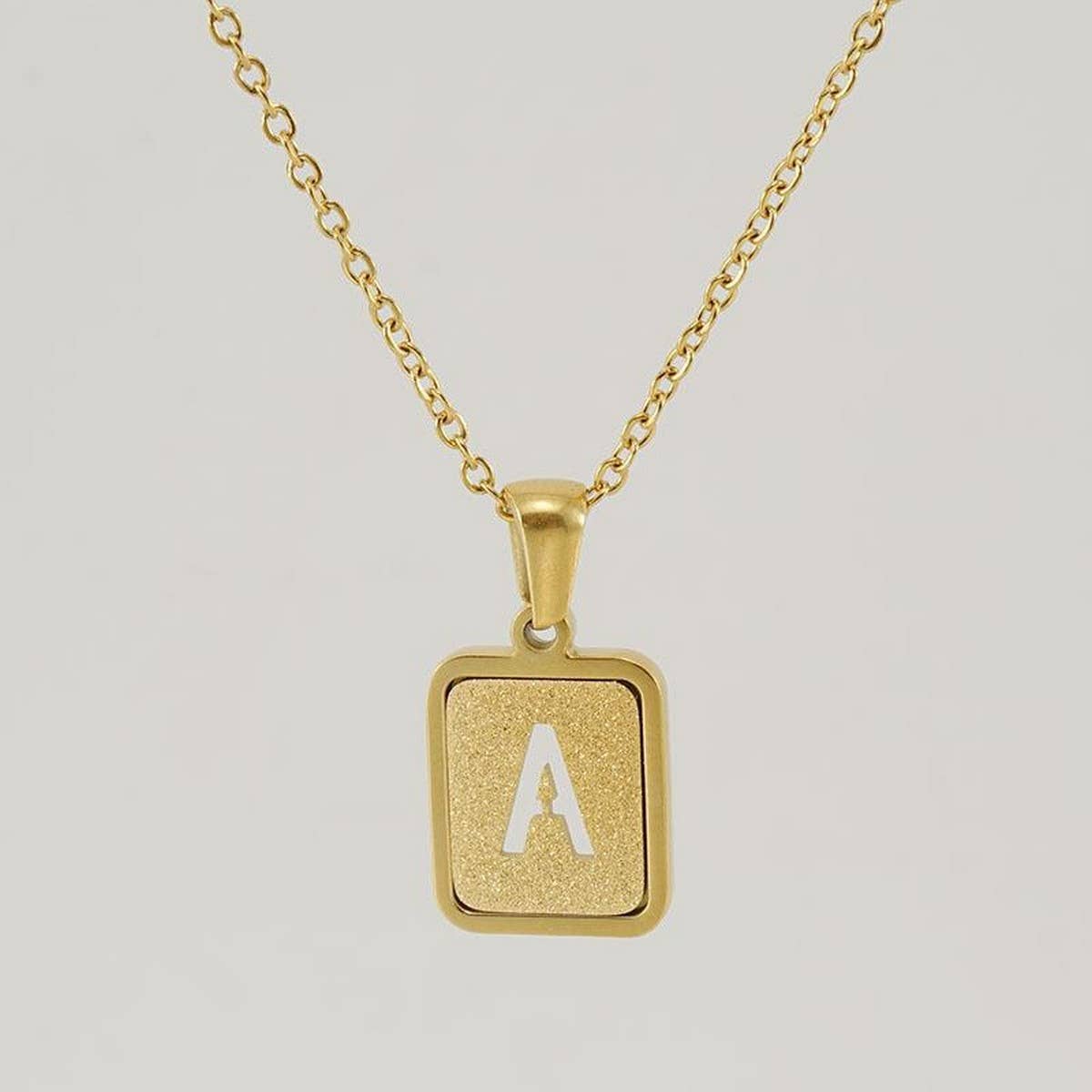 FASHION 26LETTER STAINLESS STEEL PENDANT NECKLACE_CWAJE0678