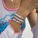 LETTER MIXED COLOR MACARON BEADED BRACELET_CWAJE1498