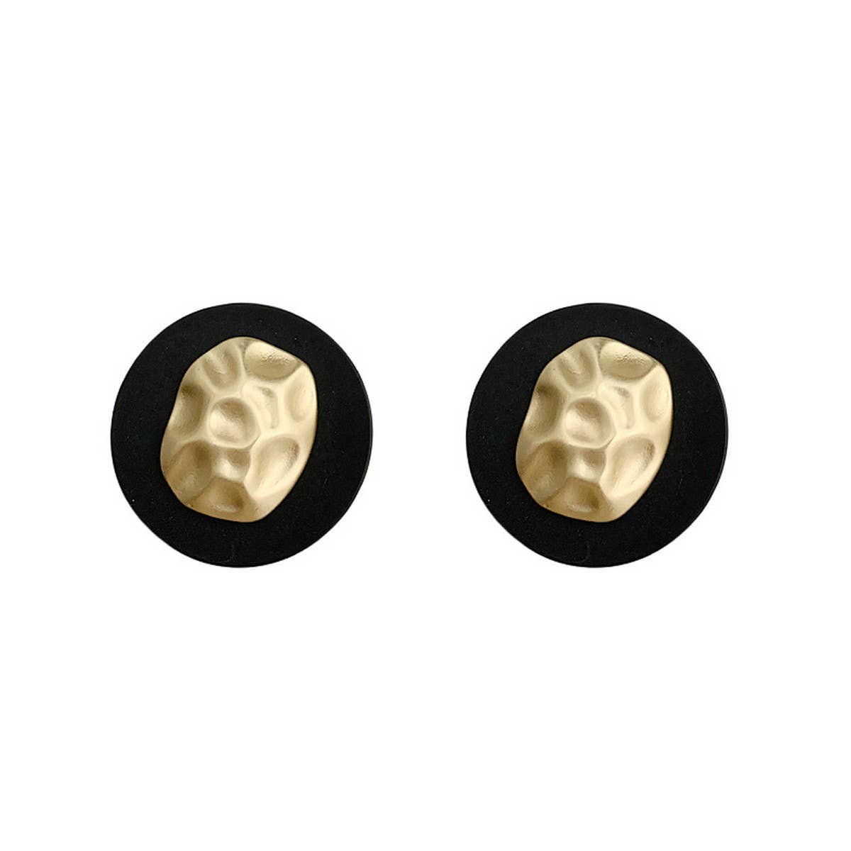 BLACK ELEGANT IRREGULAR EARRINGS_CWAJE1643