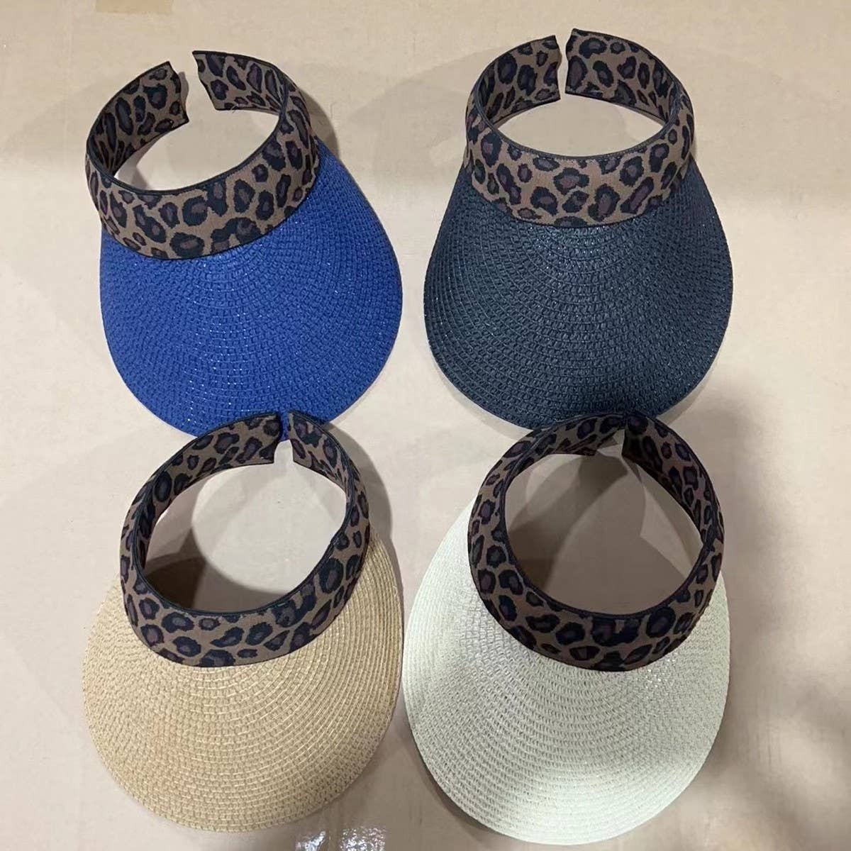 SUMMER NEW LEOPARD PRINT SUN PROTECTION STRAW HAT_CWAH1228