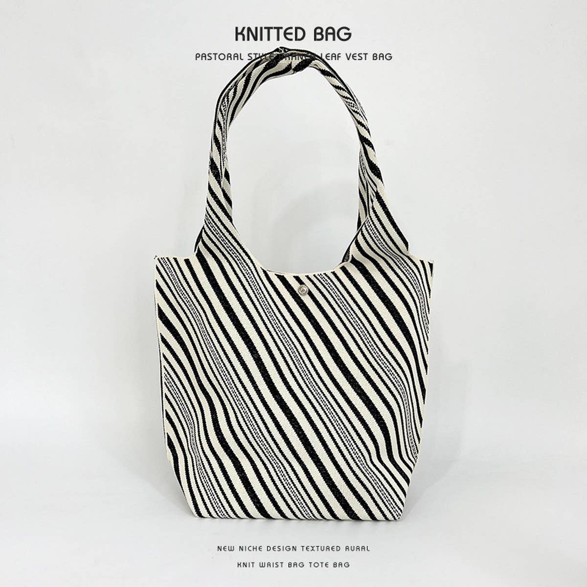 NEW NICHE DESIGN PATTERN KNITTED SHOULDER HANDBAG_CWAB2377