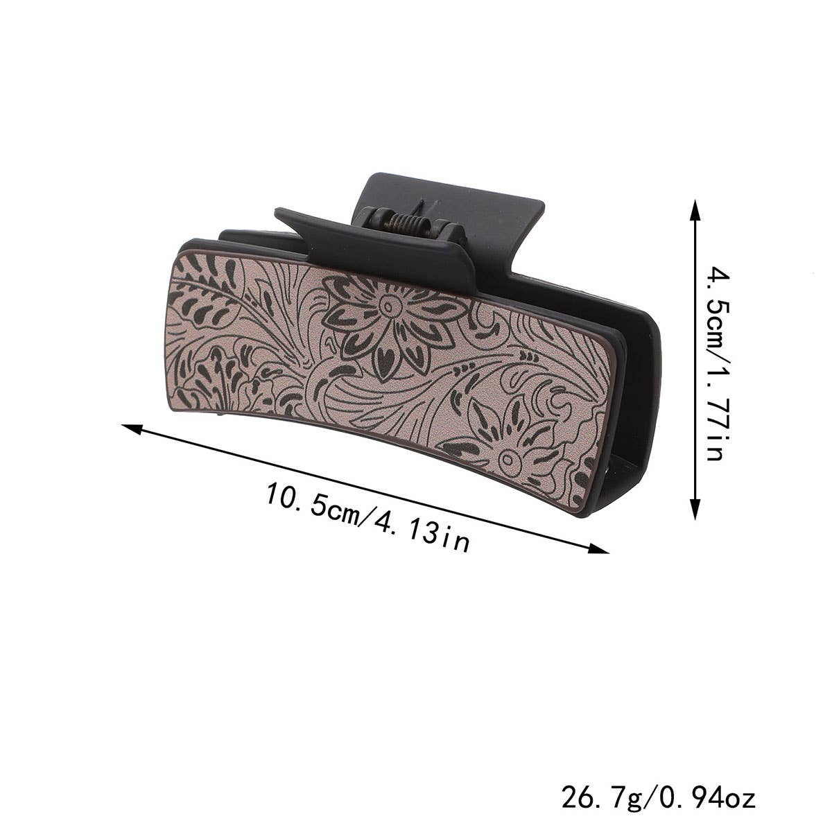 Western Cactus Sunflower Hair Claw Leather Clip_Cwasc1610