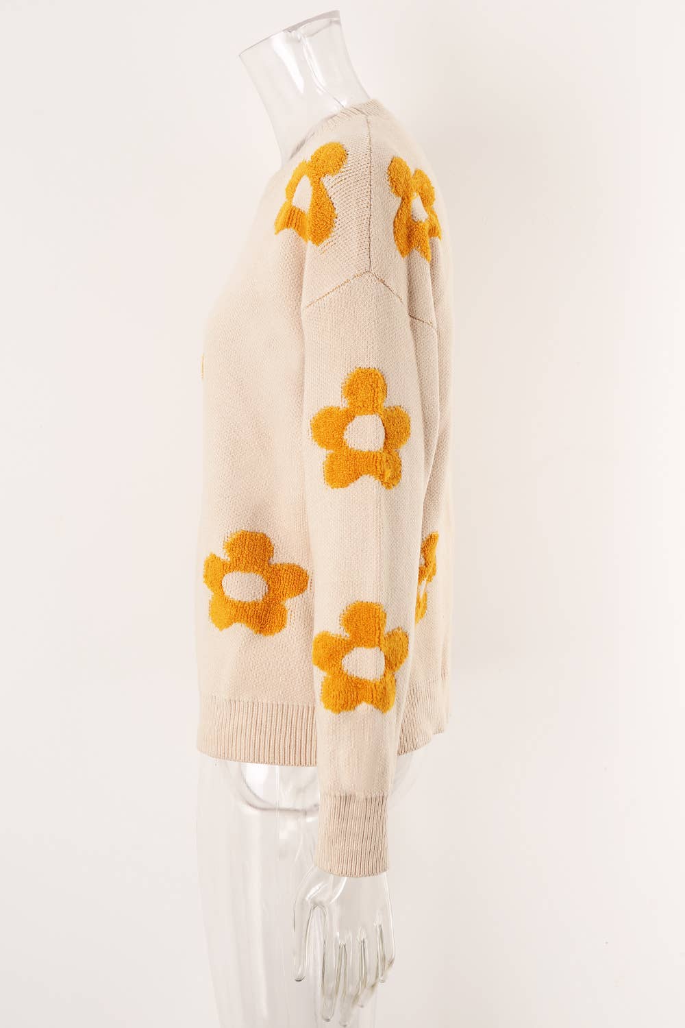 Womens Floral Personality Plus-Size Sweater