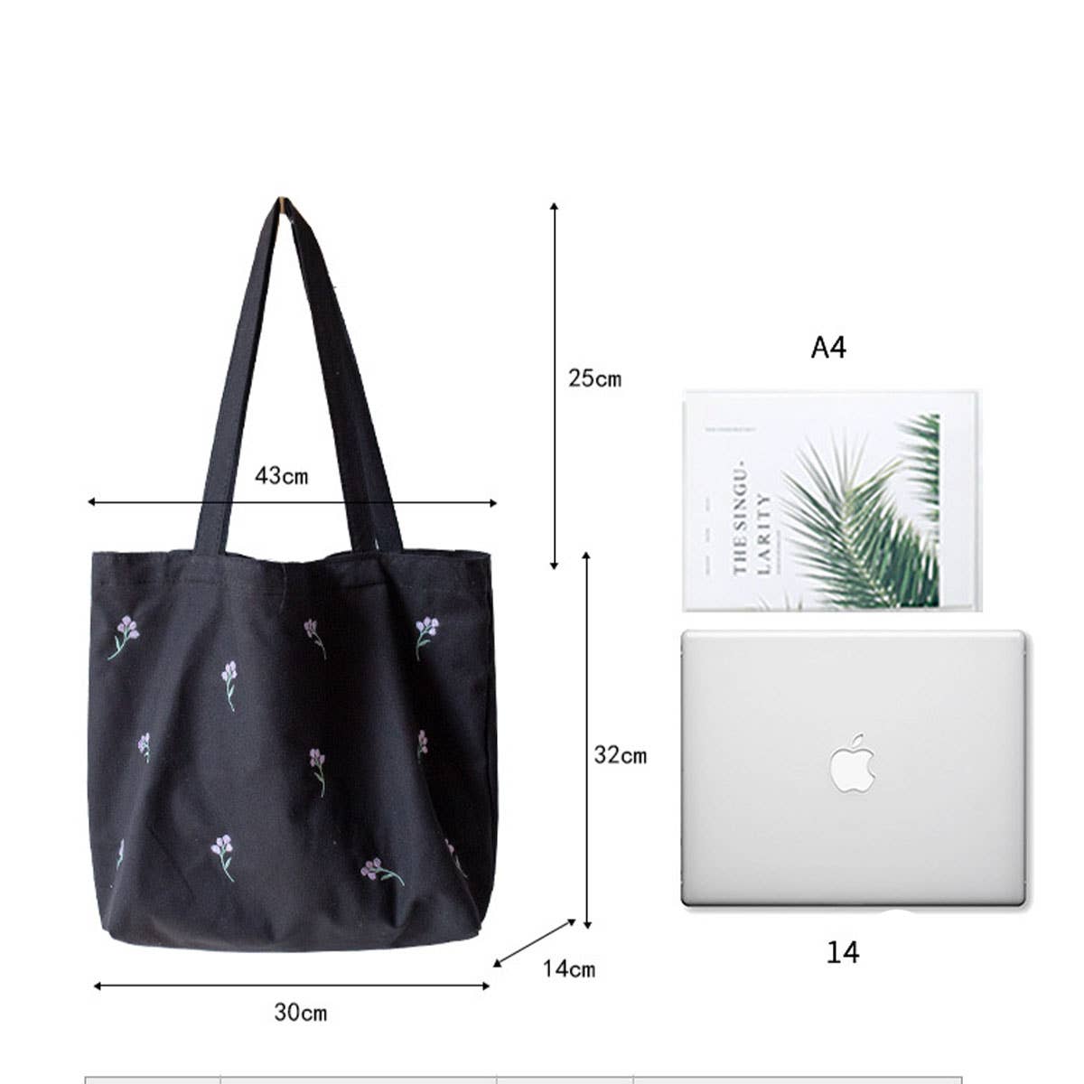 NEW LARGE EMBROIDERED CANVAS TOTE BAG FOR WOMEN_CWAB5638