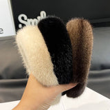 SOLID COLOR MINK HAIR HEADBAND CUTE PLUSH HEADBAND_CWAHA3304