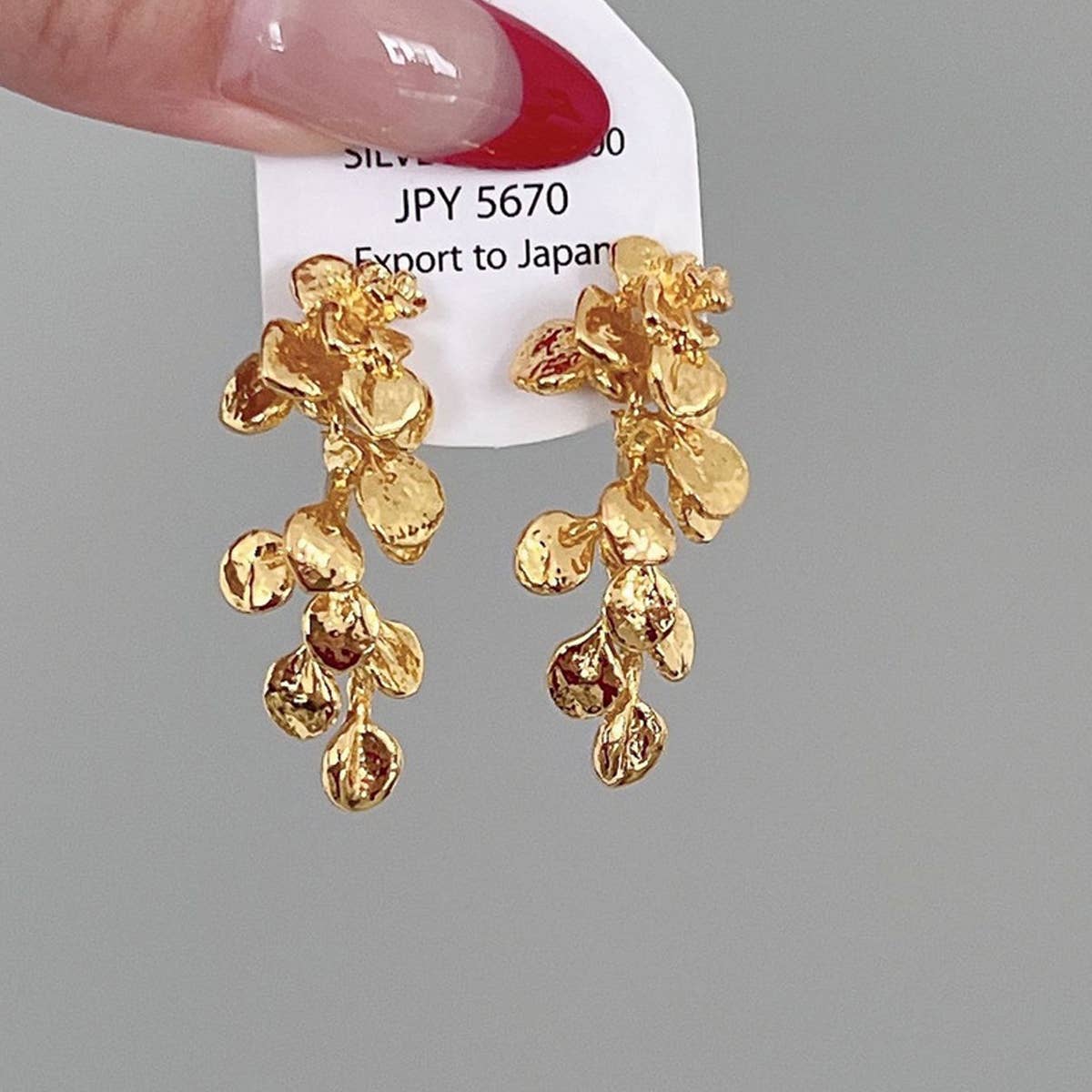 LEAF TASSEL FLOWER EARRINGS_CWAJE2045