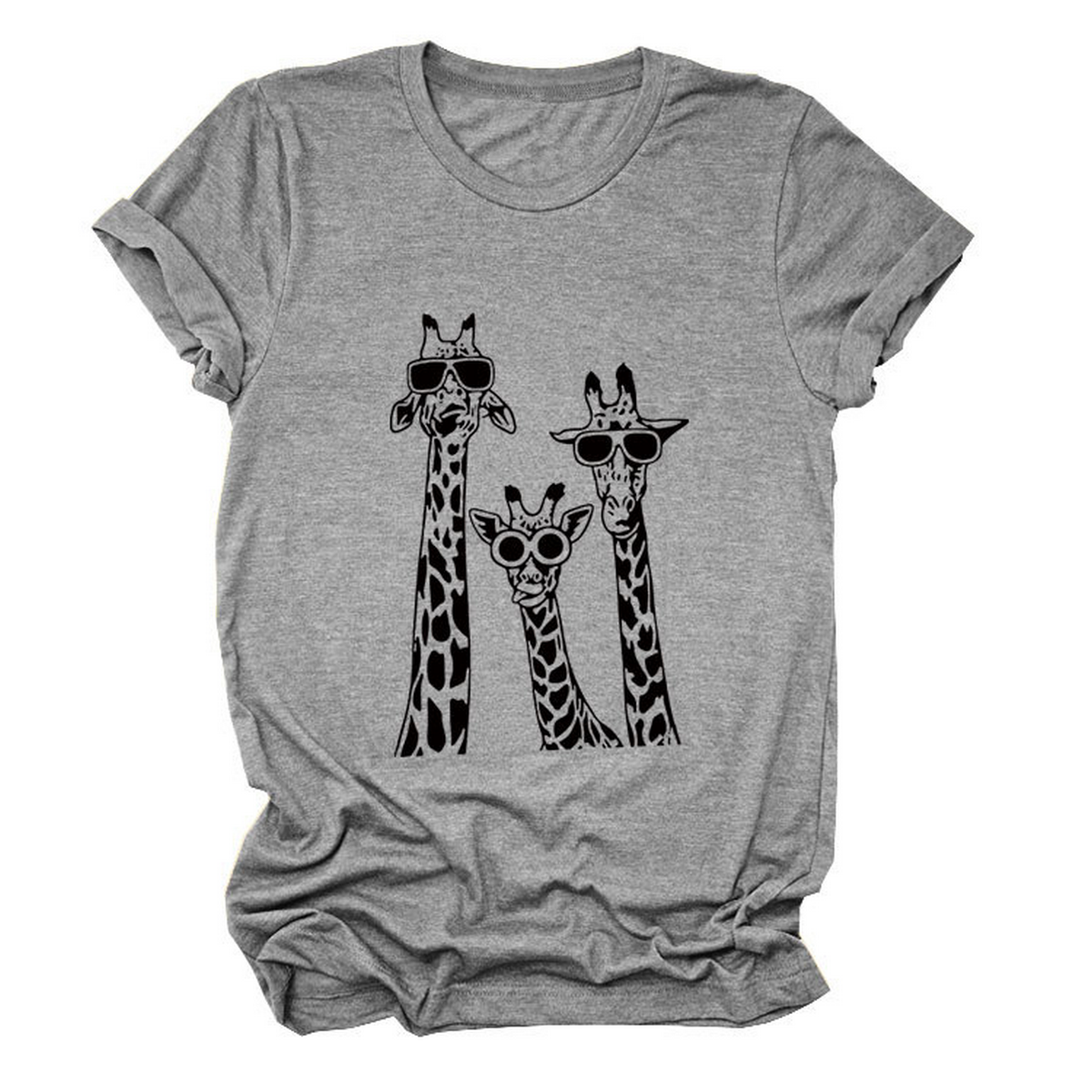 Womens Giraffe Print Casual Summer T-Shirt