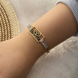 OIL DROP EYES PERSONALIZED ZIRCON BRACELET_CWAHA0879