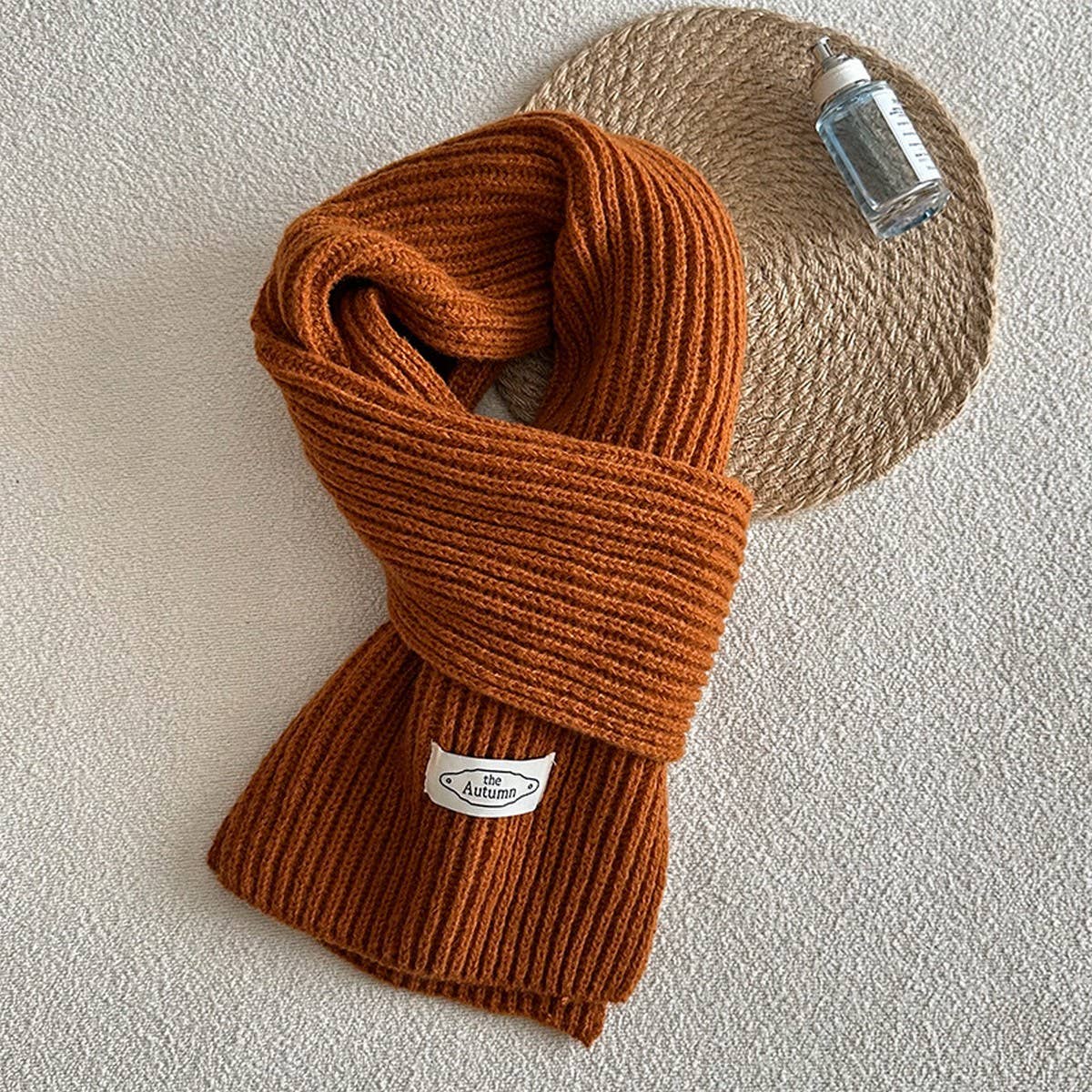SOLID COLOR KNIT SCARF UNISEX WINTER ESSENTIAL_CWASC2280