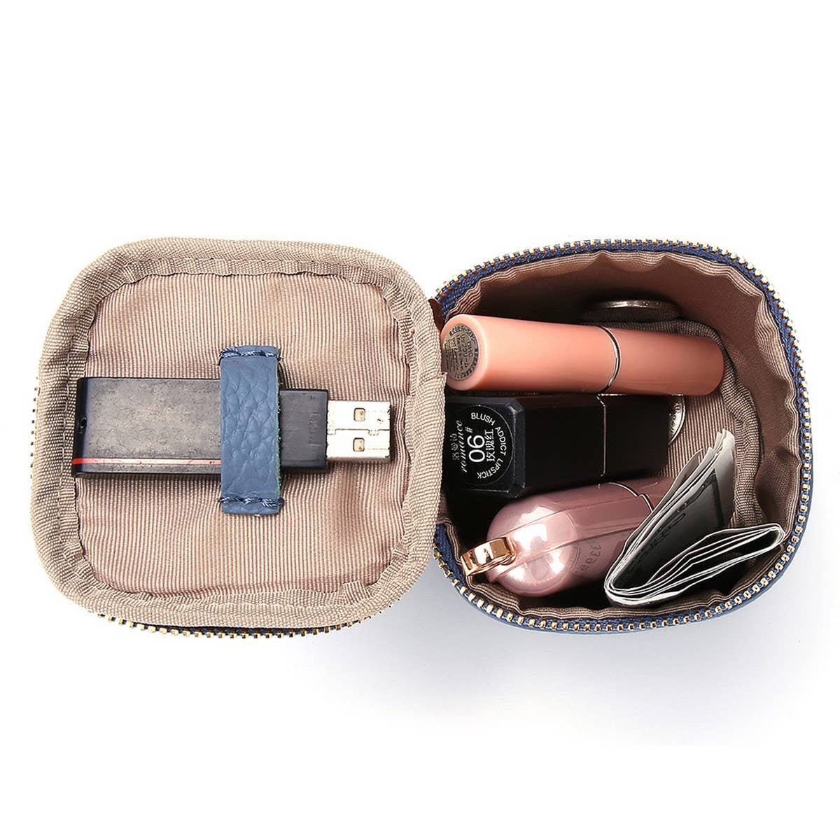 MINI LEATHER BUCKET COSMETIC COIN PURSE_CUAB00392