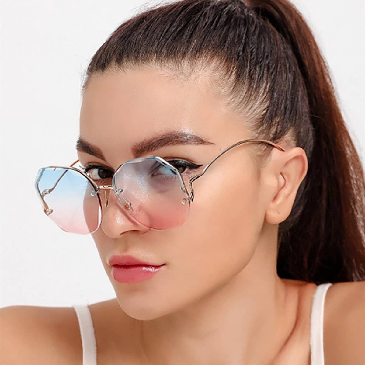FASHIONABLE AND HIGH END RIMLESS SUNGLASSES_CWASG0383