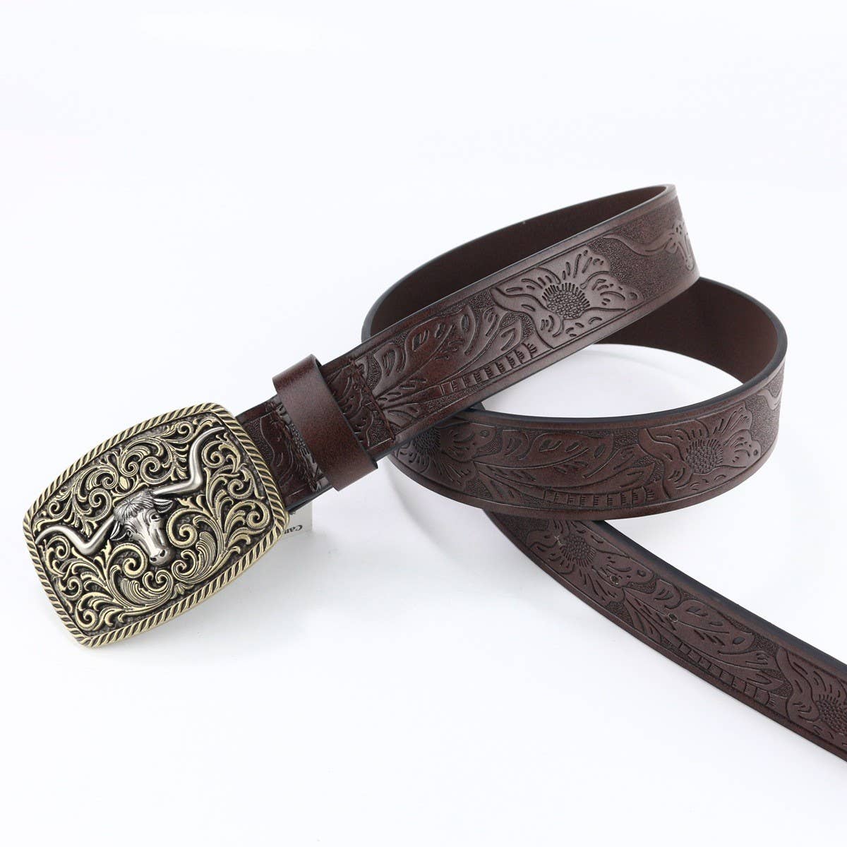 BUCKLE VINTAGE BELT WITH CLASSIC EMBOSSED_CWABE0412