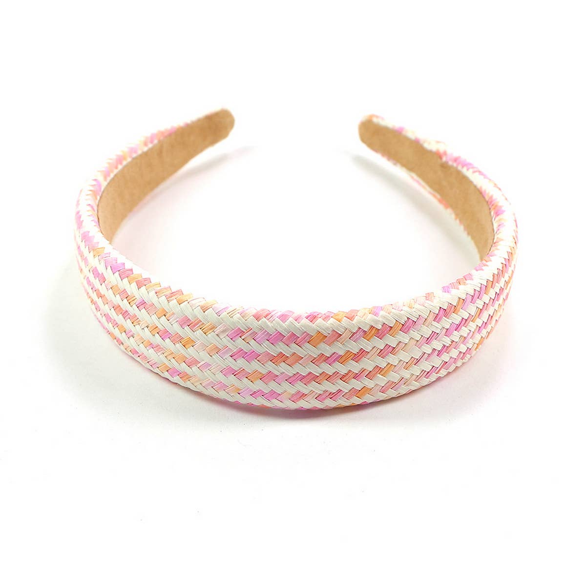 NEW WIDE BRIMMED STRAW HEADBAND_CWAHA0974