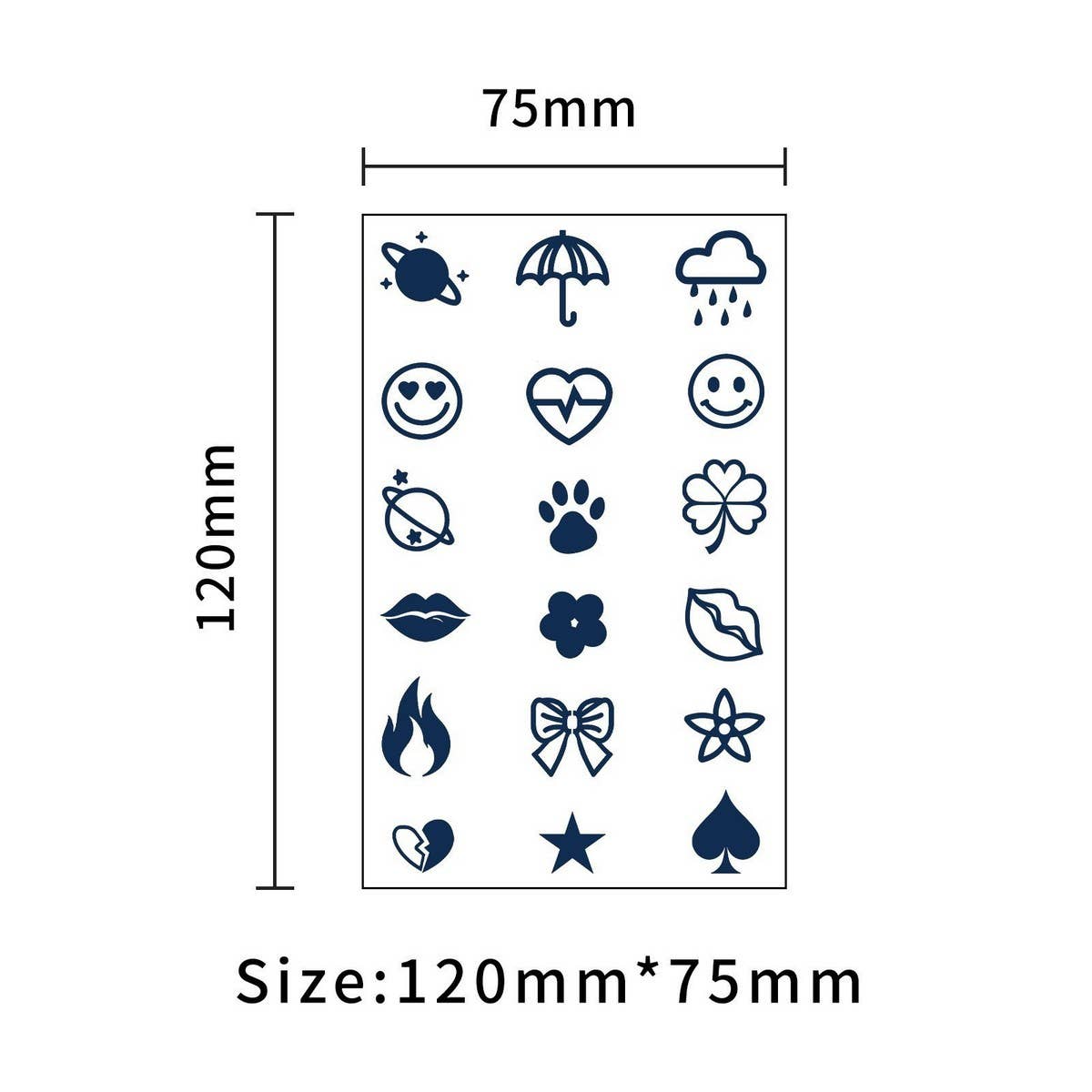 HERBAL JUICE FINGER TATTOOS CUTE MINIMAL STYLE_CWMM8266