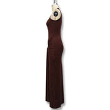 Solid-Color Round-Neck And Body-Hugging Dress